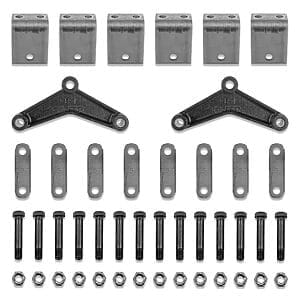 Tandem axle spring hanger kit for 1.75 inch double eye trailer leaf springs