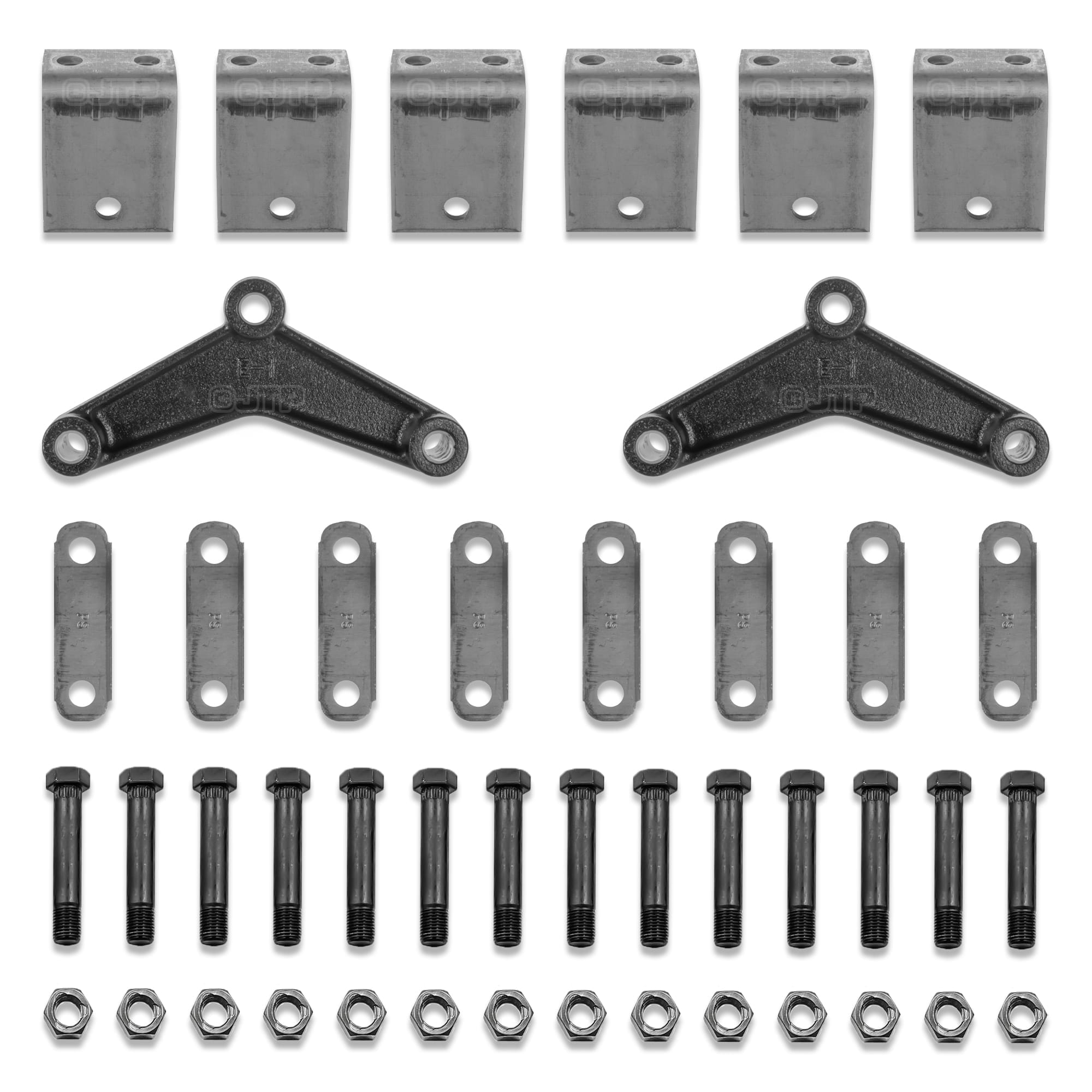 Tandem axle spring hanger kit for 1.75 inch double eye trailer leaf springs